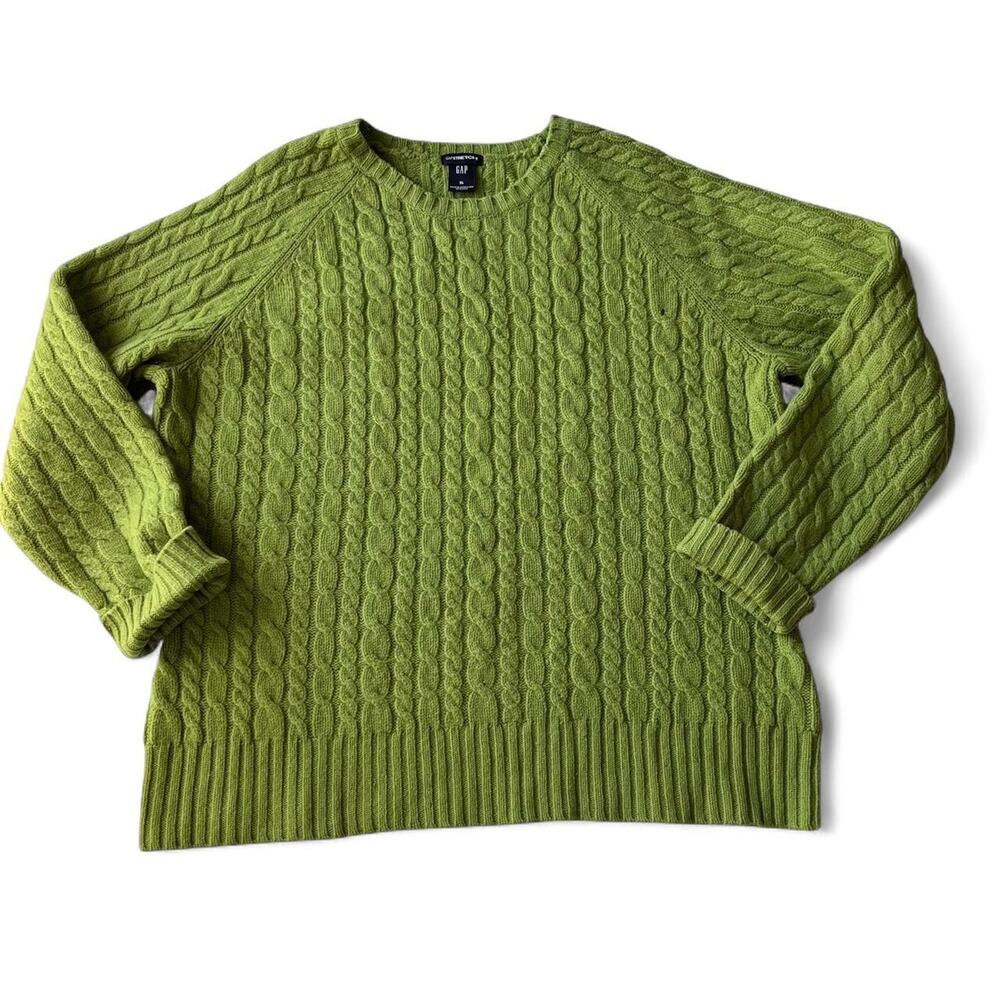 Vintage GAP Green Cable Knit Sweater.